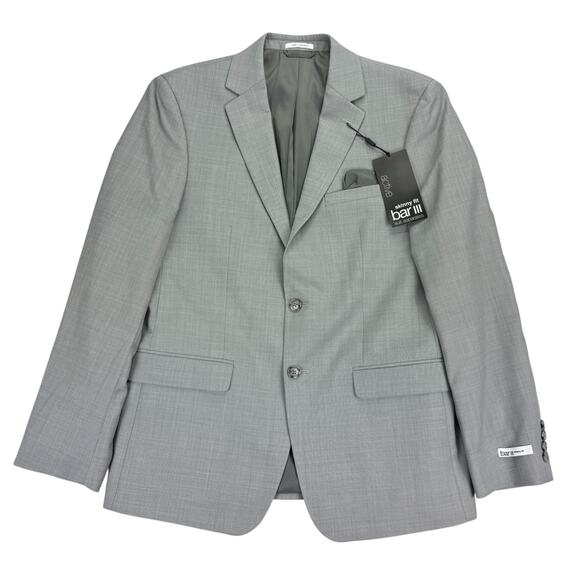 Bar III Mens Skinny Fit Sharkskin Stretch Suit Jacket Light Gray 42R - Picture 1 of 5